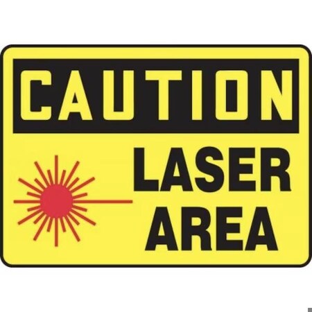 Accuform Radiation & Laser Sign, 10 in H x 14 in W, Adhesive Poly MRAD608VS
